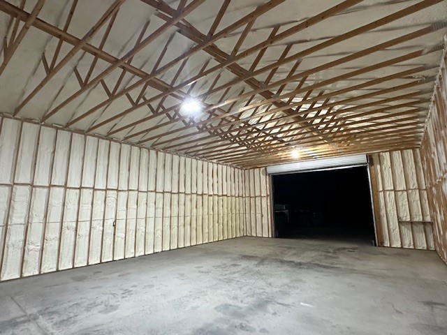 ranch shop with spray foam insulation